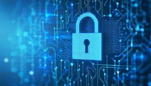 cyber security lock image with blue colour